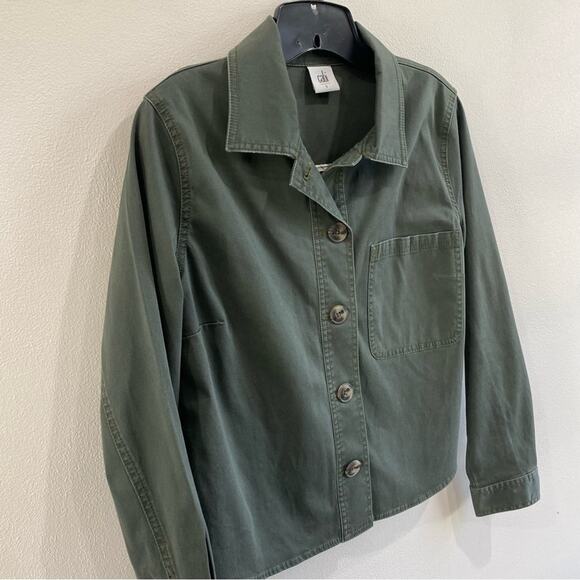 CAbi Green Utility Cotton Jacket Small Minimalist Military Style Streetwear - Picture 4 of 9